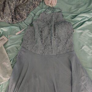 Dusty blue bridesmaid dress